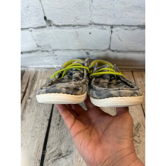 HEYDUDE Unisex Youth Wally Blue Camodino / Size: Y5-Y6 - Picture 7 of 9